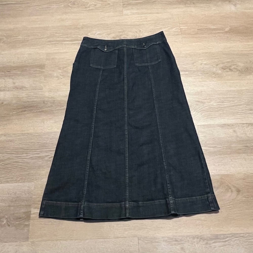 Vintage Liz Claiborne Denim Maxi Skirt Size 12 Prairie Western Cottagecore Boho - Picture 6 of 13